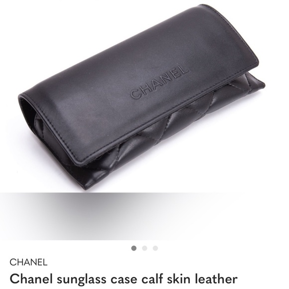 CHANEL Classic Black Leather Sunglasses Case display picture 1